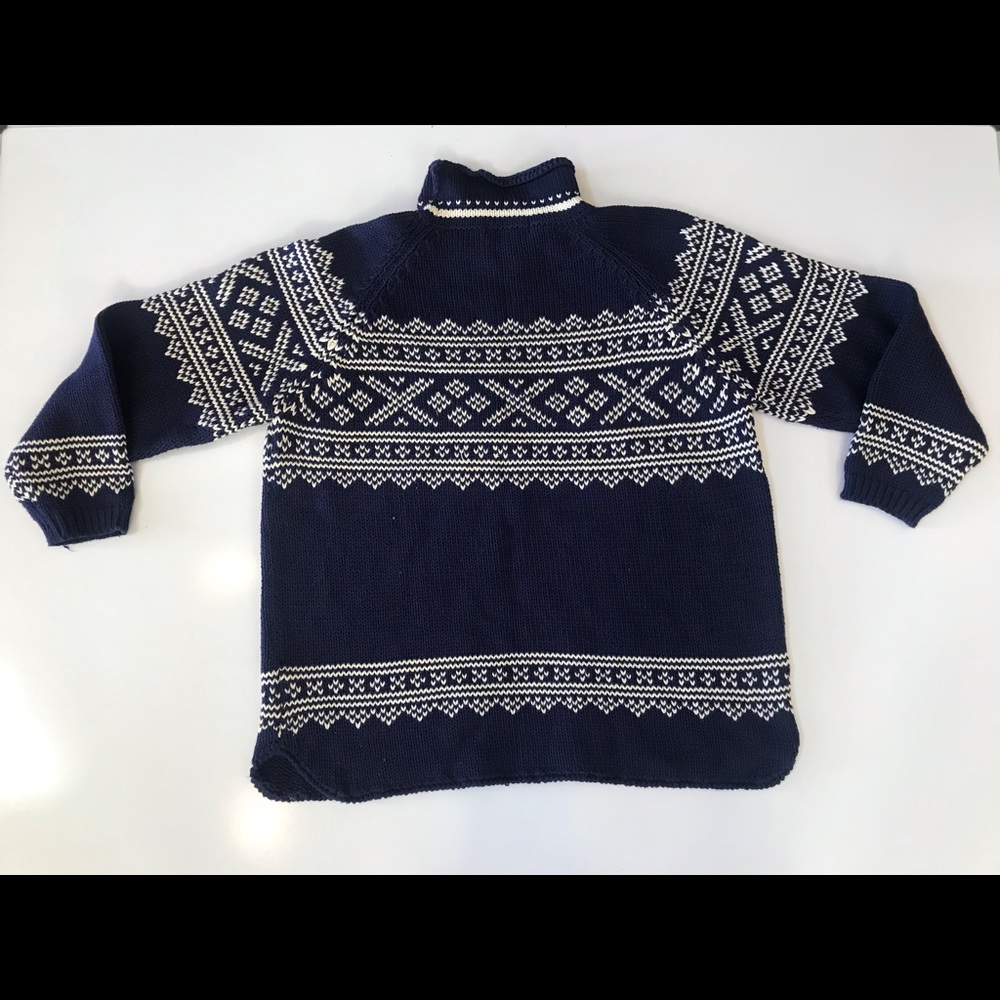 Eddie Bauer Blue oversized Fair Isle Sweater M.